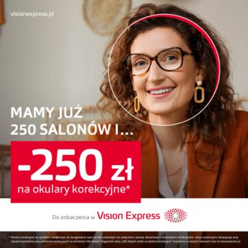 250 zł zniżki na okulary korekcyjne z okazji 250 salonów Vision Express