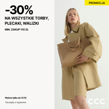 - 30% na Torby, Plecaki, Walizki. Min. zakup 110zł