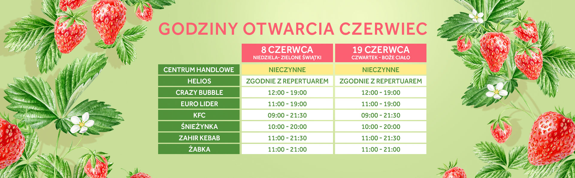 Godziny otwarcia